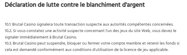 Brutal Casino KYC